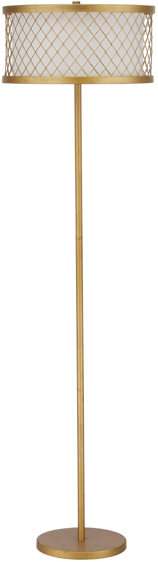 Safavieh EVIE Mesh Floor Lamp, 58.25" Gold Steel Design for Elegant Illumination in Home or Office Spaces LIT4199A