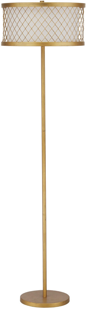 Safavieh EVIE Mesh Floor Lamp, 58.25" Gold Steel Design for Elegant Illumination in Home or Office Spaces LIT4199A