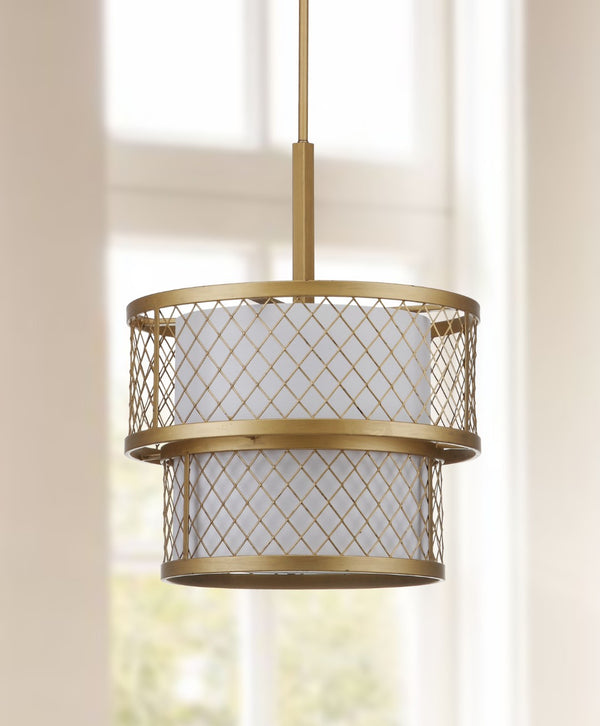 Safavieh EVIE Mesh Pendant Light - Adjustable Gold Fixture for Dining & Living Spaces, Modern Style & Warmth LIT4200A