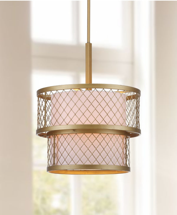 Safavieh EVIE Mesh Pendant Light - Adjustable Gold Fixture for Dining & Living Spaces, Modern Style & Warmth LIT4200A