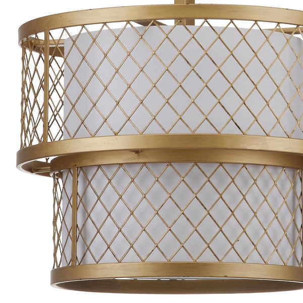 Safavieh EVIE Mesh Pendant Light - Adjustable Gold Fixture for Dining & Living Spaces, Modern Style & Warmth LIT4200A