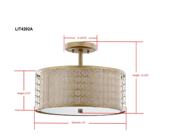 Safavieh GIOTTA Ceiling Light - Elegant Bronze Flush Mount Fixture with Sculpted Steel Design for Any Room LIT4202A