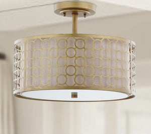 Safavieh GIOTTA Ceiling Light - Elegant Bronze Flush Mount Fixture with Sculpted Steel Design for Any Room LIT4202A