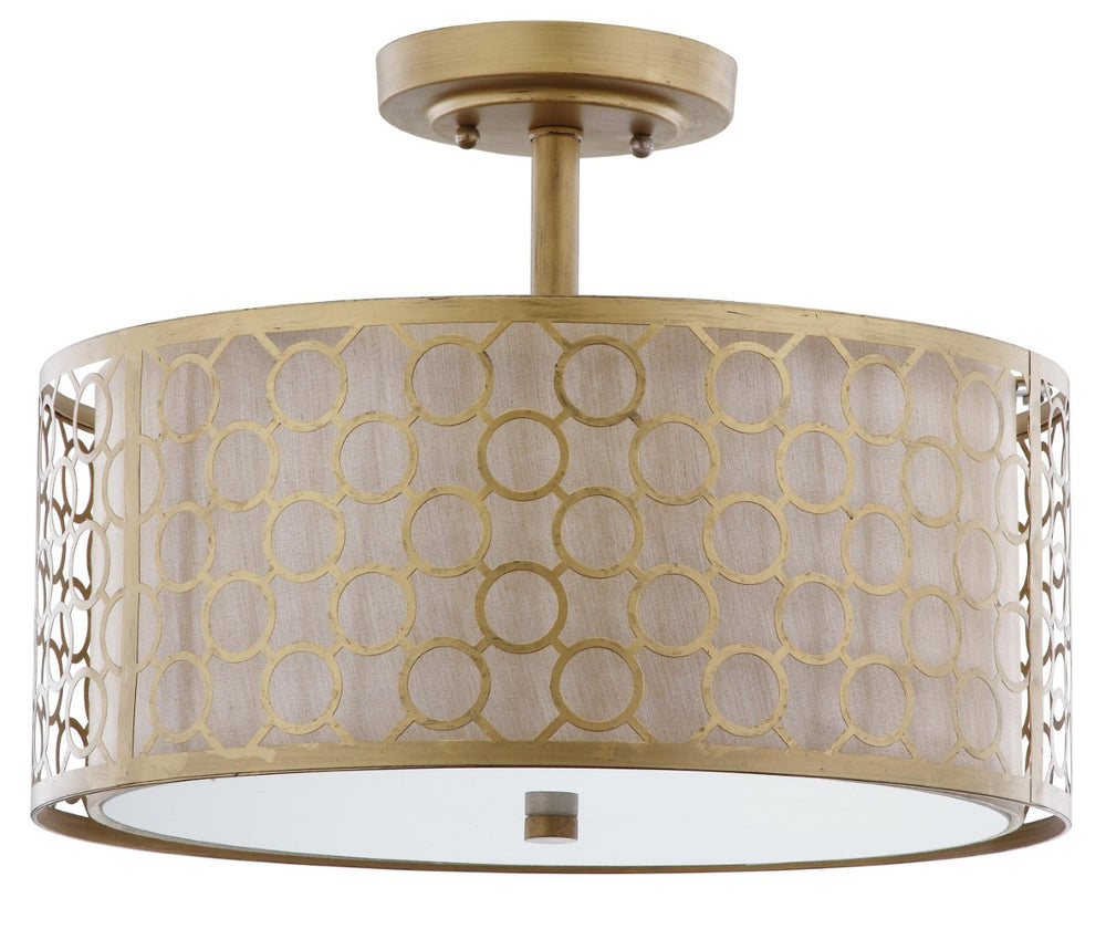 Safavieh GIOTTA Ceiling Light - Elegant Bronze Flush Mount Fixture with Sculpted Steel Design for Any Room LIT4202A