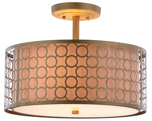 Safavieh GIOTTA Ceiling Light - Elegant Bronze Flush Mount Fixture with Sculpted Steel Design for Any Room LIT4202A