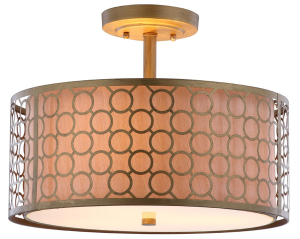 Safavieh GIOTTA Ceiling Light - Elegant Bronze Flush Mount Fixture with Sculpted Steel Design for Any Room LIT4202A