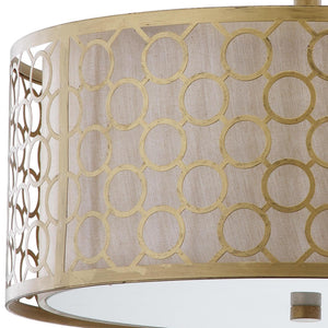 Safavieh GIOTTA Ceiling Light - Elegant Bronze Flush Mount Fixture with Sculpted Steel Design for Any Room LIT4202A