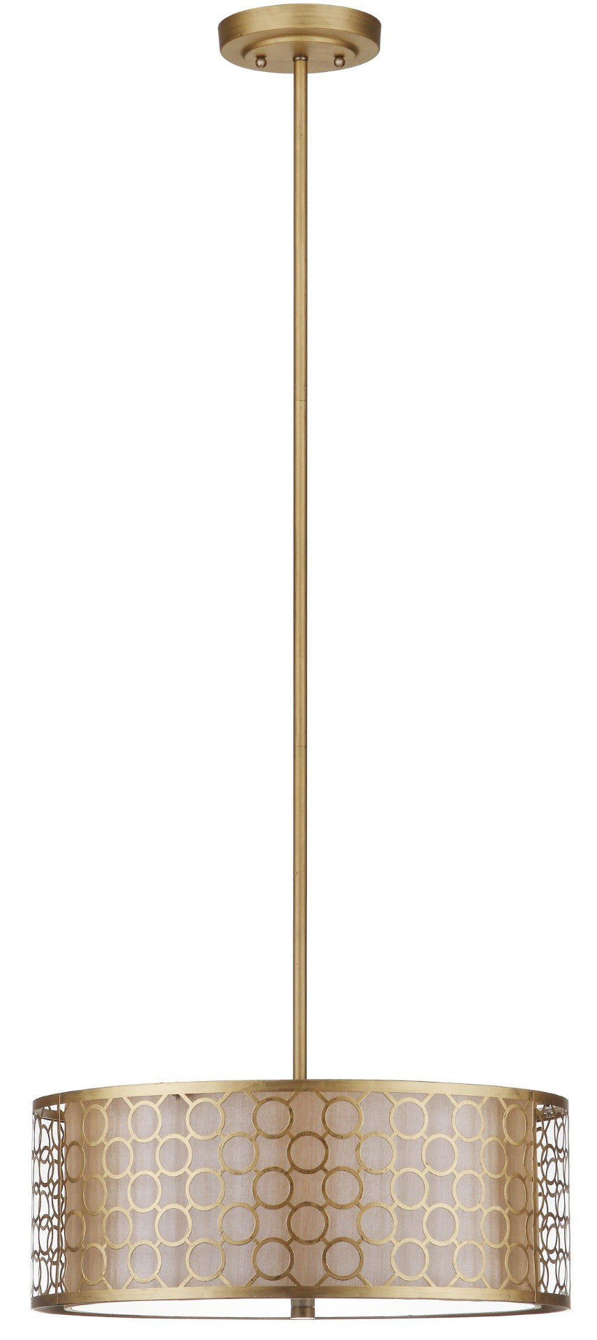 Safavieh GIOTTA Drum Pendant Light - Elegant Bronze Fixture for Modern & Traditional Spaces, Adjustable Height LIT4203A
