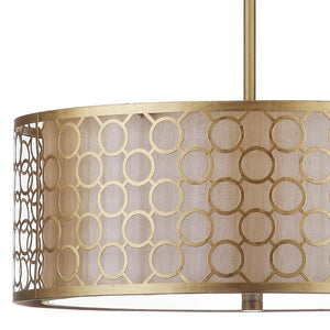 Safavieh GIOTTA Drum Pendant Light - Elegant Bronze Fixture for Modern & Traditional Spaces, Adjustable Height LIT4203A