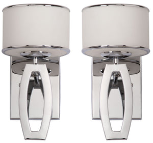 Safavieh LENORA Drum Wall Sconces - Modern Geometry Meets Classic Warmth for Timeless Home Elegance LIT4206A-SET2