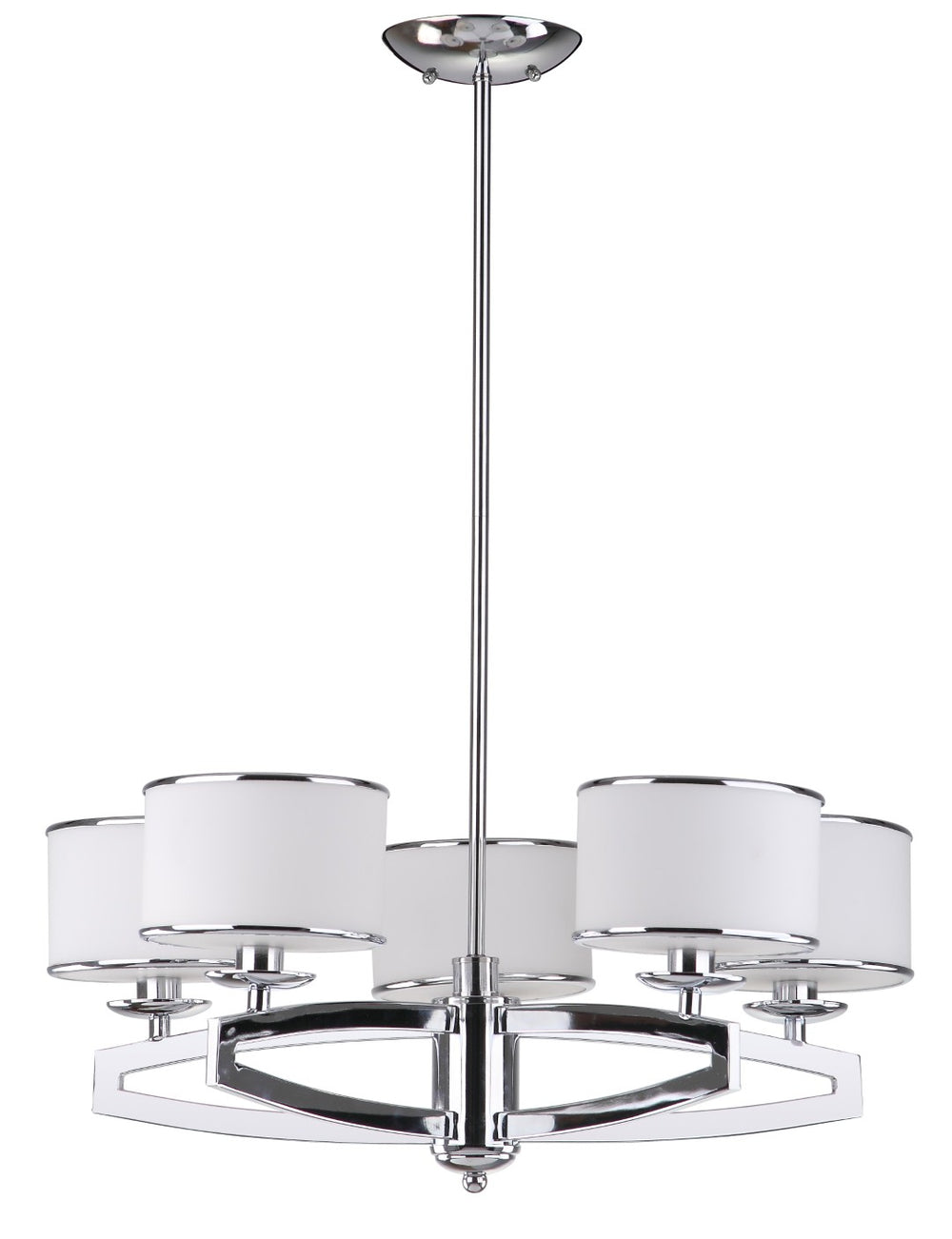 Safavieh LENORA Drum Pendant Light - Modern Minimalist Steel Fixture in Polished Silver for Elegant Illumination LIT4208A