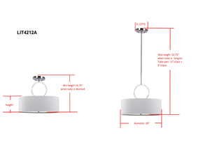 Safavieh DEBONAIR Drum Pendant Light – Sleek Silver Fixture for Modern Minimalism & Warm Ambient Glow LIT4212A