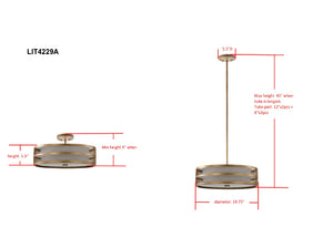 Safavieh GRETA Veil Pendant Light - Luxurious Gold Fixture with Adjustable Height for Modern Interiors LIT4229A