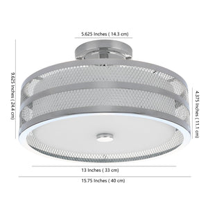 Safavieh GRETA Veil Ceiling Light in Chrome - Modern Flush-Mount Fixture for Elegant Home Illumination LIT4230B