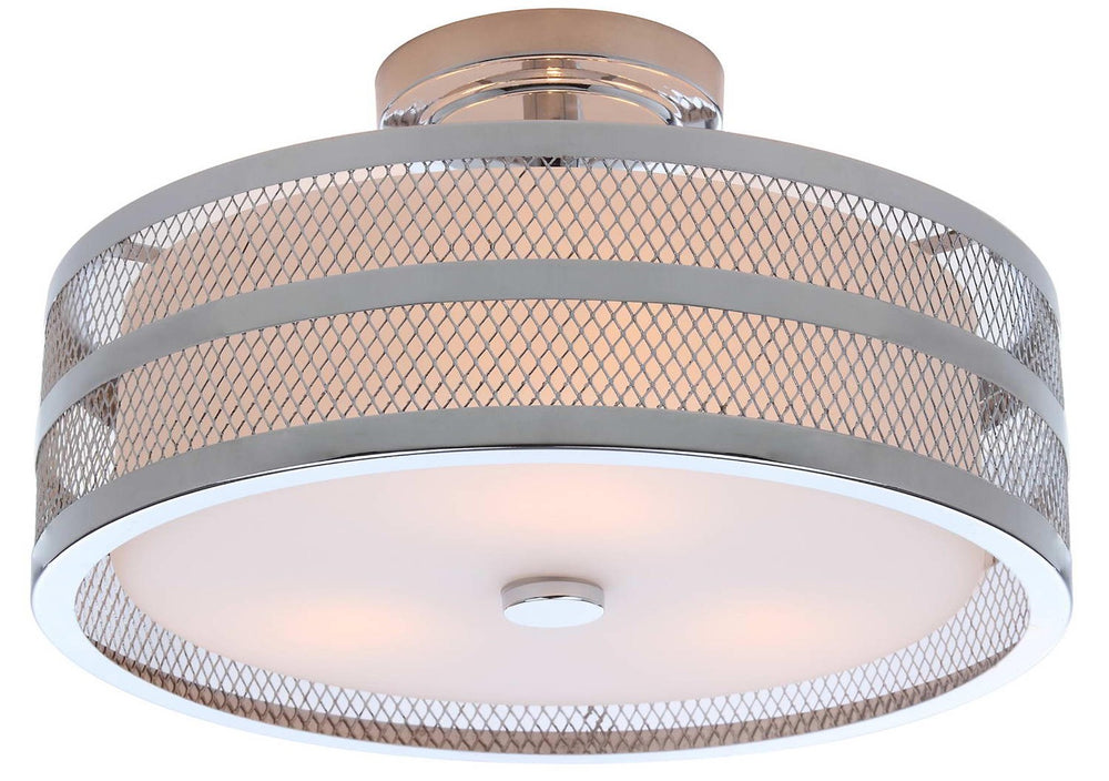 Safavieh GRETA Veil Ceiling Light in Chrome - Modern Flush-Mount Fixture for Elegant Home Illumination LIT4230B