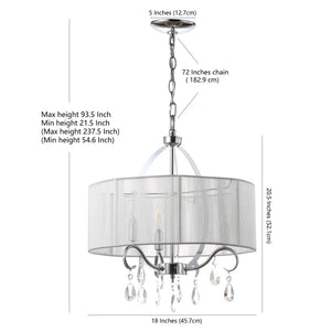 Safavieh NEW VIENNA CHANDELIER - Modern Steel Fixture with Adjustable Height for Elegant Ambient Illumination LIT4236B