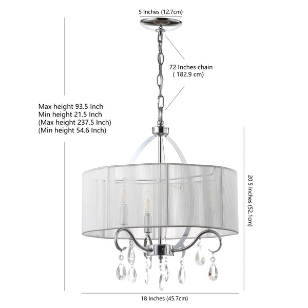 Safavieh NEW VIENNA CHANDELIER - Modern Steel Fixture with Adjustable Height for Elegant Ambient Illumination LIT4236B