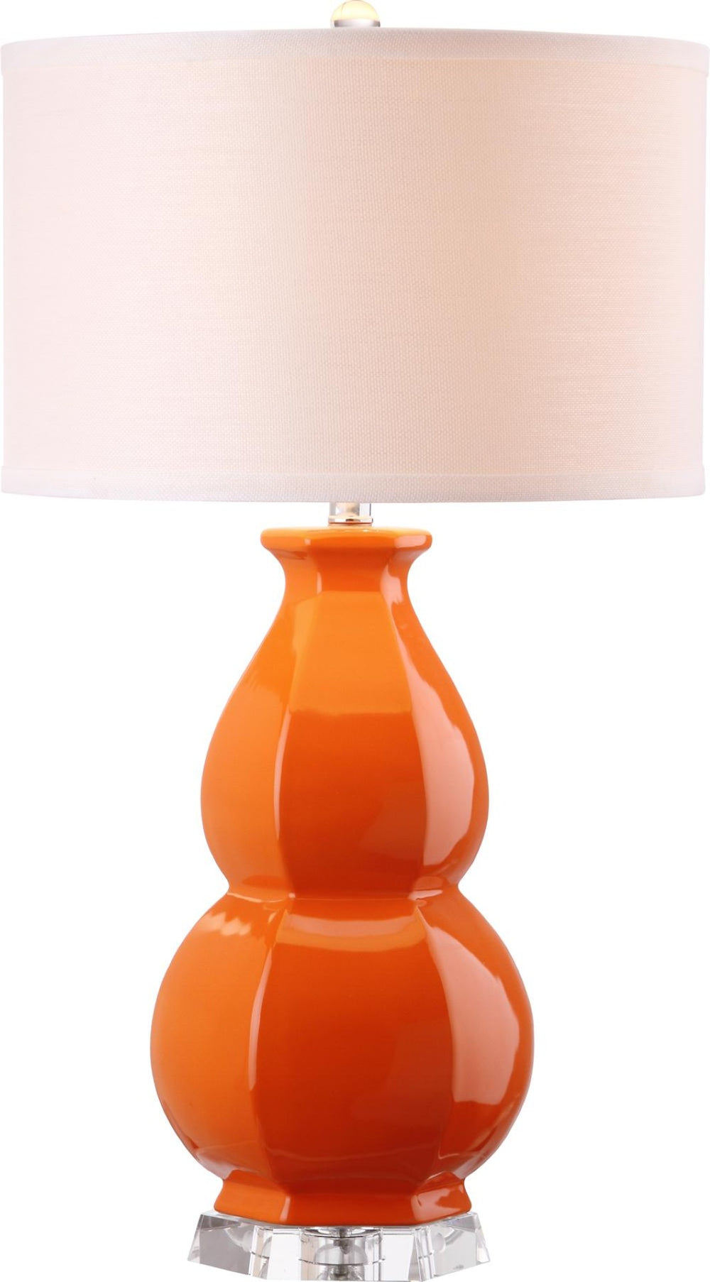 Safavieh JUNIPER Modern Table Lamp with White Shade and Colorful Base for Stylish Home Lighting Decor Orange LIT4245D