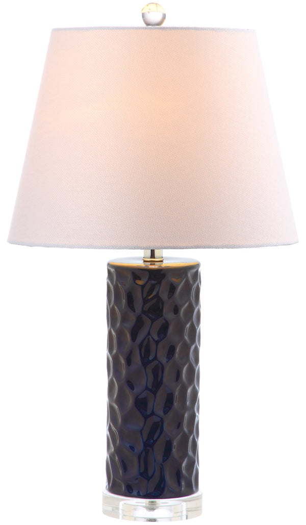 Safavieh DIXON, Sculpted Ceramic Table Lamp Set of 2 - Modern Artistry for Elegant Ambient Lighting Navy LIT4249C-SET2