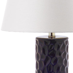 Safavieh DIXON, Sculpted Ceramic Table Lamp Set of 2 - Modern Artistry for Elegant Ambient Lighting Navy LIT4249C-SET2