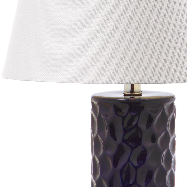 Safavieh DIXON, Sculpted Ceramic Table Lamp Set of 2 - Modern Artistry for Elegant Ambient Lighting Navy LIT4249C-SET2