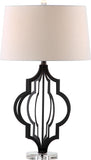 Safavieh Flint 30 Inch H Table Lamp Black/Clear LIT4270A