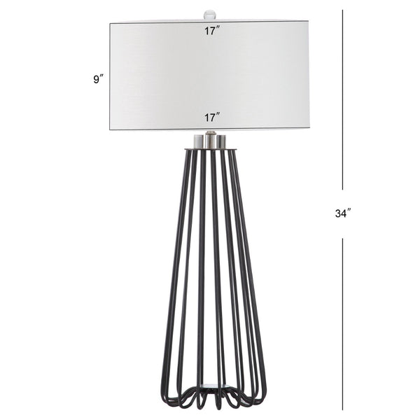 Safavieh ESTILL, Modern 34-Inch Black Iron Table Lamp Set of 2 - Stylish Minimalist Lighting for Any Room LIT4271A-SET2