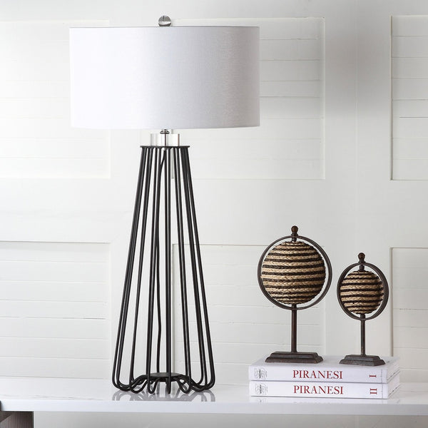 Safavieh ESTILL, Modern 34-Inch Black Iron Table Lamp Set of 2 - Stylish Minimalist Lighting for Any Room LIT4271A-SET2