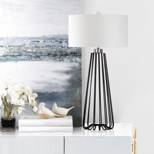 Safavieh ESTILL, Modern 34-Inch Black Iron Table Lamp Set of 2 - Stylish Minimalist Lighting for Any Room LIT4271A-SET2
