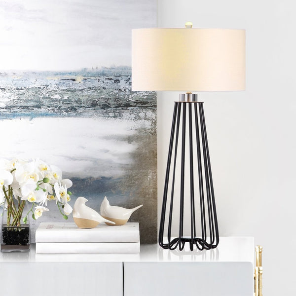 Safavieh ESTILL, Modern 34-Inch Black Iron Table Lamp Set of 2 - Stylish Minimalist Lighting for Any Room LIT4271A-SET2
