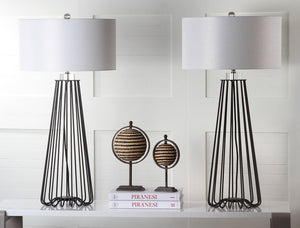 Safavieh ESTILL, Modern 34-Inch Black Iron Table Lamp Set of 2 - Stylish Minimalist Lighting for Any Room LIT4271A-SET2