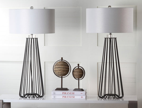 Safavieh ESTILL, Modern 34-Inch Black Iron Table Lamp Set of 2 - Stylish Minimalist Lighting for Any Room LIT4271A-SET2