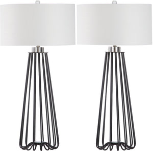 Safavieh ESTILL, Modern 34-Inch Black Iron Table Lamp Set of 2 - Stylish Minimalist Lighting for Any Room LIT4271A-SET2