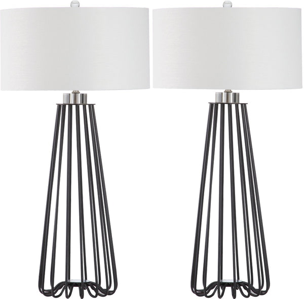 Safavieh ESTILL, Modern 34-Inch Black Iron Table Lamp Set of 2 - Stylish Minimalist Lighting for Any Room LIT4271A-SET2