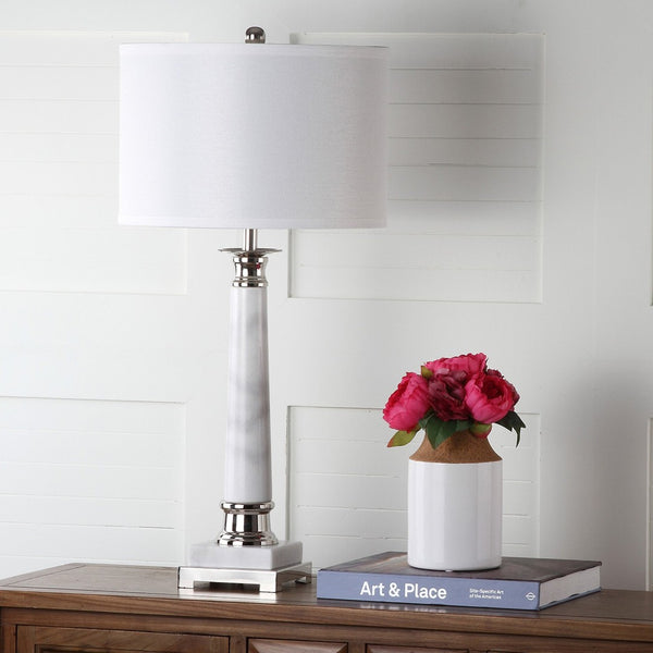 Safavieh COLLEEN Table Lamp - Elegant Marble Base, Minimalist Design, Warm Ambient Lighting for Any Space LIT4277A-SET2