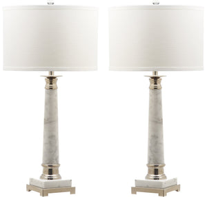 Safavieh COLLEEN Table Lamp - Elegant Marble Base, Minimalist Design, Warm Ambient Lighting for Any Space LIT4277A-SET2