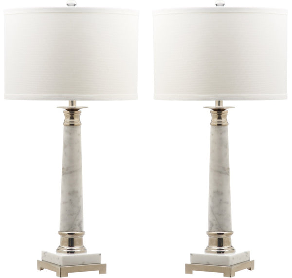 Safavieh COLLEEN Table Lamp - Elegant Marble Base, Minimalist Design, Warm Ambient Lighting for Any Space LIT4277A-SET2