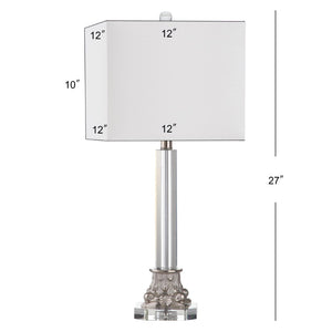 Safavieh Chena 27 Inch H Table Lamp Clear/Silver LIT4283A