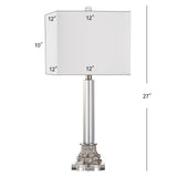 Safavieh Chena 27 Inch H Table Lamp Clear/Silver LIT4283A