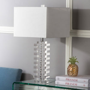 Safavieh SWIFT CRYSTAL 26.5-Inch Clear Table Lamp - Elegant Minimalist Design for Stylish Home Illumination LIT4286A