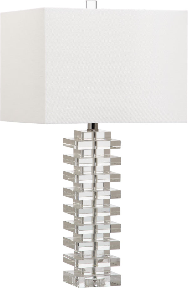 Safavieh SWIFT CRYSTAL 26.5-Inch Clear Table Lamp - Elegant Minimalist Design for Stylish Home Illumination LIT4286A
