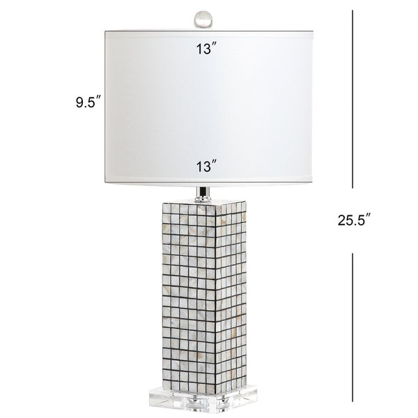 Safavieh SKAGWAY, Coastal-Inspired 25.5" Black/Shell Table Lamp Set of 2 for Elegant Home Lighting Décor LIT4289A-SET2