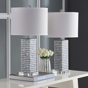 Safavieh SKAGWAY, Coastal-Inspired 25.5" Black/Shell Table Lamp Set of 2 for Elegant Home Lighting Décor LIT4289A-SET2
