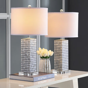 Safavieh SKAGWAY, Coastal-Inspired 25.5" Black/Shell Table Lamp Set of 2 for Elegant Home Lighting Décor LIT4289A-SET2