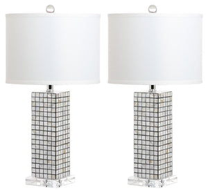 Safavieh SKAGWAY, Coastal-Inspired 25.5" Black/Shell Table Lamp Set of 2 for Elegant Home Lighting Décor LIT4289A-SET2
