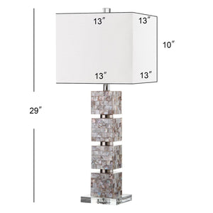 Safavieh RAFFERTY, 29 Inch Cream Shell Table Lamp Set of 2 - Coastal-Inspired Lighting for Any Room LIT4291A-SET2
