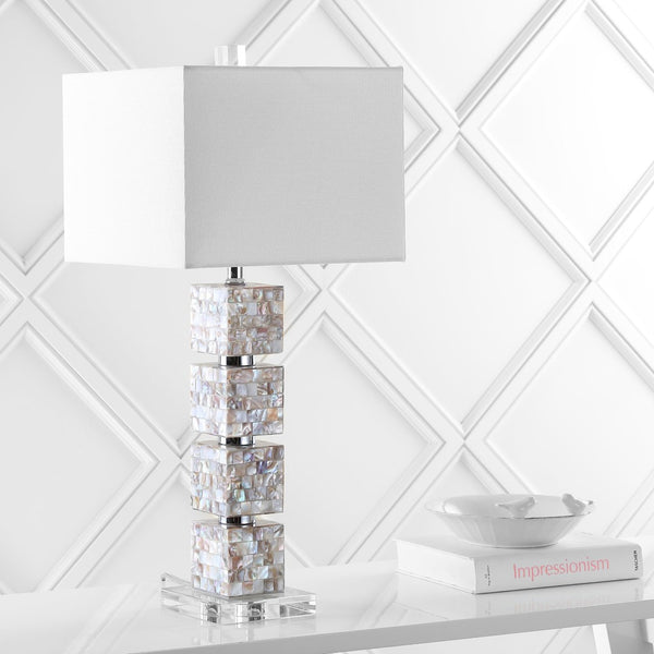 Safavieh RAFFERTY, 29 Inch Cream Shell Table Lamp Set of 2 - Coastal-Inspired Lighting for Any Room LIT4291A-SET2