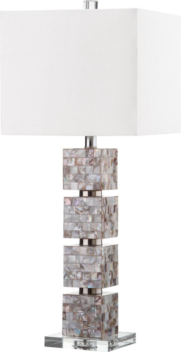 Safavieh RAFFERTY, 29 Inch Cream Shell Table Lamp Set of 2 - Coastal-Inspired Lighting for Any Room LIT4291A-SET2