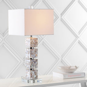 Safavieh RAFFERTY, 29 Inch Cream Shell Table Lamp Set of 2 - Coastal-Inspired Lighting for Any Room LIT4291A-SET2
