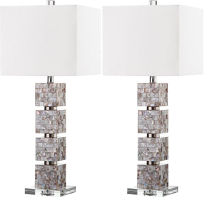 Safavieh RAFFERTY, 29 Inch Cream Shell Table Lamp Set of 2 - Coastal-Inspired Lighting for Any Room LIT4291A-SET2
